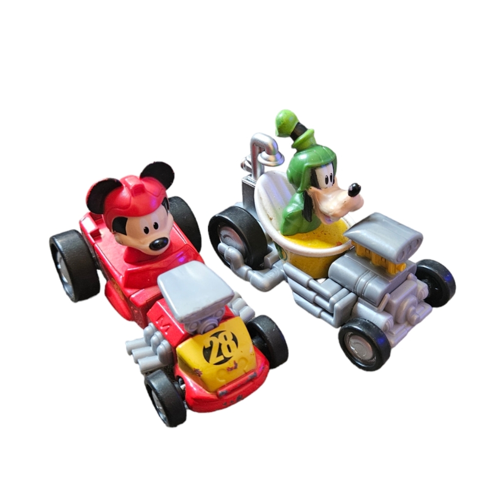 Lot Of 2 Just Play Mickey & The Roadster Racers Diecast Cars Mickey & Pluto 2016